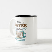 Wirtschaftsprüfer CPA I: Kaffee in Tabellenkalkula Zweifarbige Tasse (Vorderseite Links)