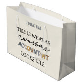 Wirtschaftsprüfer Funny Phantastisch CPA Custom Große Geschenktüte (Rückseite Schrägansicht)