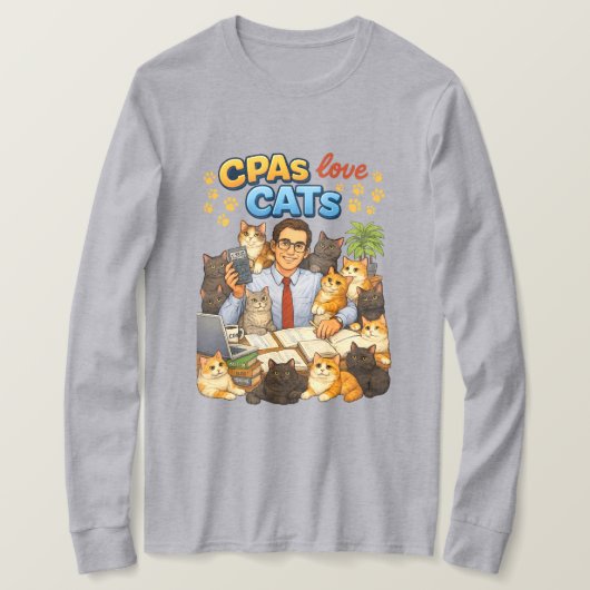 Wirtschaftsprüfer lieben Katzen T-Shirt (Design vorne)