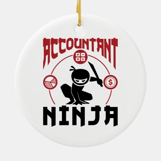 Wirtschaftsprüfer Ninja RechnungsführungsCPA Keramik Ornament (Hinten)