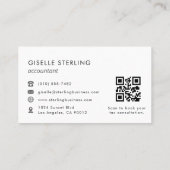 Wirtschaftsprüfer QR Code Luxury Black Elegant Visitenkarte (Rückseite)