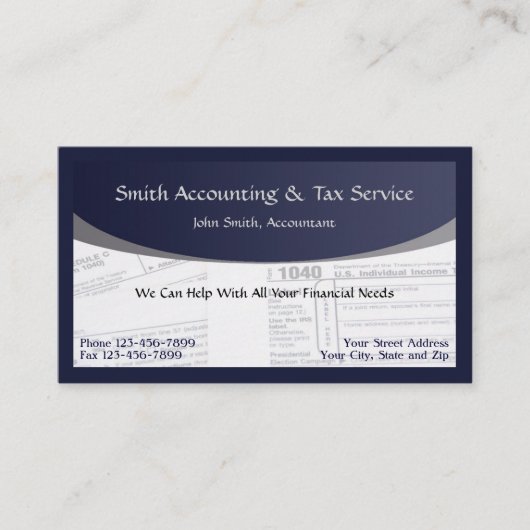 Wirtschaftsprüfer-Steuervorbereiter-Visitenkarte Visitenkarte (Vorderseite)