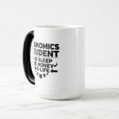 Wirtschaftswissenschaftler schlafen kein Geld ohne Verwandlungstasse (Vorderseite Links)