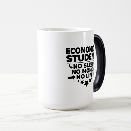 Wirtschaftswissenschaftler schlafen kein Geld ohne Verwandlungstasse (VorderseiteRechts)