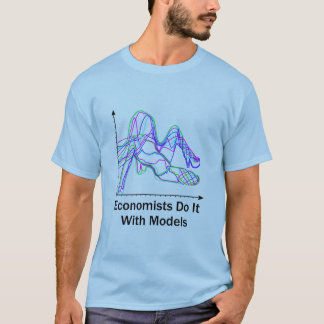 Wirtschaftswissenschaftler tun es mit Modell-helle T-Shirt