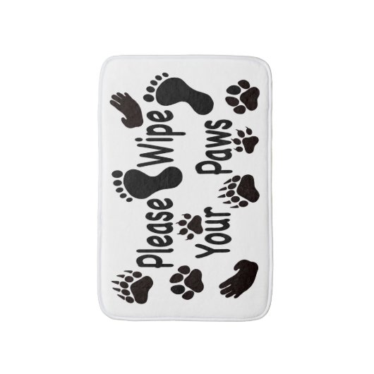 Wischen Sie bitte Ihre Paws-Badematte ab Badematte (Vorderseite Vertikal)