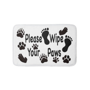 Wischen Sie bitte Ihre Paws-Badematte ab Badematte