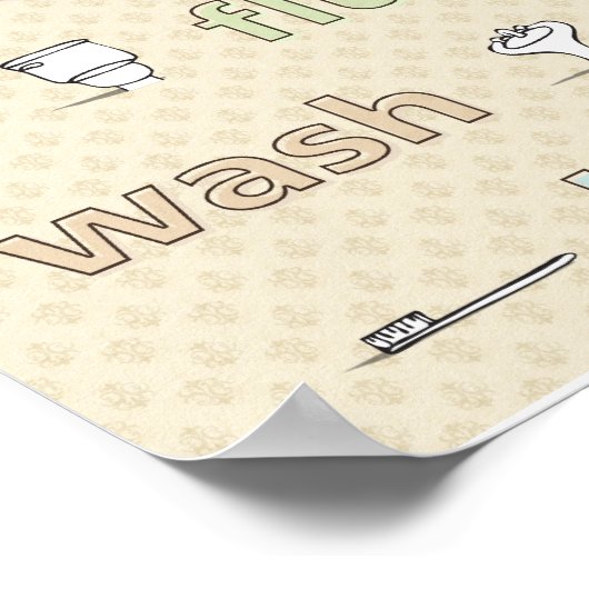 Wischen Sie Flush Wash Brush Poster (Ecke)