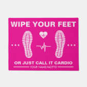 Wischen Sie Ihre Füße - Fun Pink Cardio Gym Fußmatte (Vorderseite)