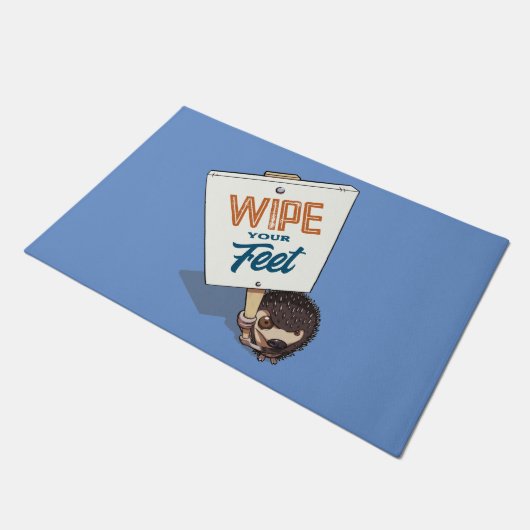 Wischen Sie Ihre Füße Funny Igel Picket Cartoon Fußmatte (Schrägansicht)