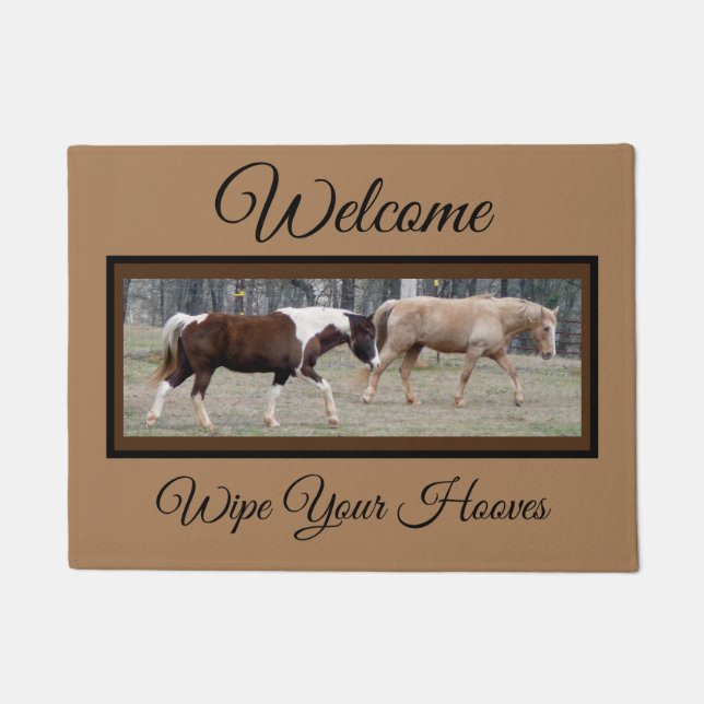 Wischen Sie Ihre Hooves Horse Door Mat Fußmatte (Vorderseite)