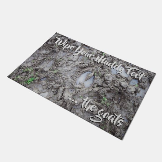 Wischen Sie Ihre Muddy Feet - GOATS - CountryFarma Fußmatte (Schrägansicht)