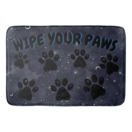Wischen Sie Ihre Paws Blue Paw Stars Moon Wasserfa Badematte