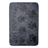 Wischen Sie Ihre Paws Blue Paw Stars Moon Wasserfa Badematte (Vorderseite Vertikal)