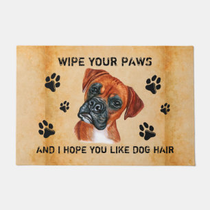 Wischen Sie Ihre Paws Funny Boxer Wasserfarbe Kuns Fußmatte