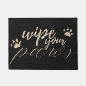 Wischen Sie Ihre Paws Funny Pet Typografy Black Pa Fußmatte (Vorderseite)