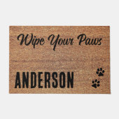 Wischen Sie Ihre Paws Personalisierten Hund mehr W Fußmatte (Vorderseite)