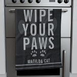 Wischen Sie Ihre Paws Pet Name Black Kittuch Geschirrtuch<br><div class="desc">Beste Haustiere haben immer saubere Pfauen. Fügen Sie einfach den Namen Ihres Hauses zu diesem schwarzen Pfotenhandtuch.</div>