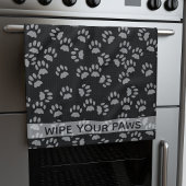 Wischen Sie Ihre Paws Schwarze Katze Paw Print Kit Geschirrtuch