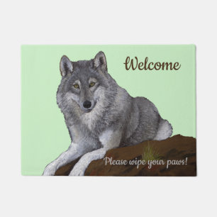 Wischen Sie Ihre Paws Wolf Fußmatte