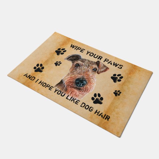 Wischen Sie Ihre Pfoten Funny Funny Frische Pasta  Fußmatte (Schrägansicht)