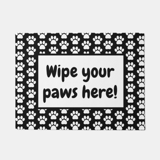 Wischen Sie Ihre schmutzigen Pfade hier schwarz-we Fußmatte (Vorderseite)
