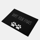 Wischen Sie Ihre Tatzen - Schwarzes/Weiß ab Fußmatte (Schrägansicht)