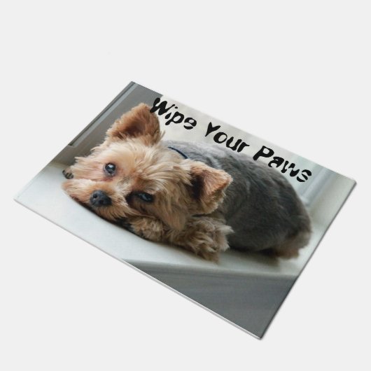 Wischen Sie Ihre Tatzen Yorkie ab Fußmatte (Schrägansicht)