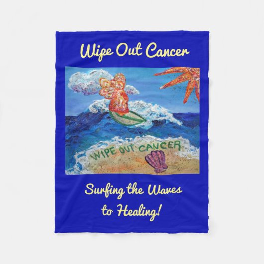 Wischen Sie Krebs Surfen Angel Chemo Custom Blanke Fleecedecke (Vorderseite)