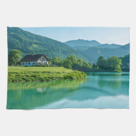 "Wischen Sie mit Wonder ab - Ruhe am See für Sie Geschirrtuch