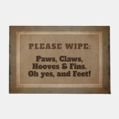 Wischen: Wangen, Klauen, Hufe, Flossen und Füße Fußmatte (Vorderseite)