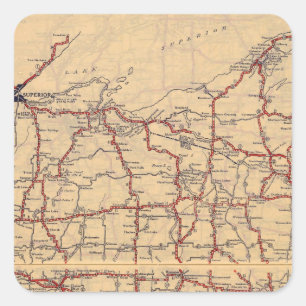 Wisconsin 6 quadratischer aufkleber