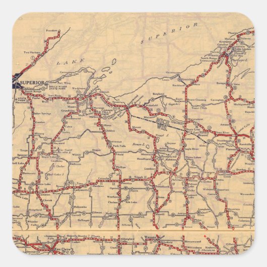 Wisconsin 6 quadratischer aufkleber (Vorderseite)