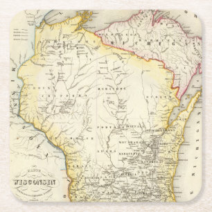 Wisconsin 6 rechteckiger pappuntersetzer