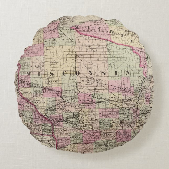 Wisconsin 9 rundes kissen (Vorderseite)