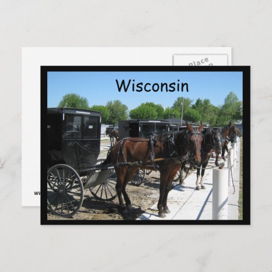 Wisconsin Amish Postkarte (Vorne/Hinten)