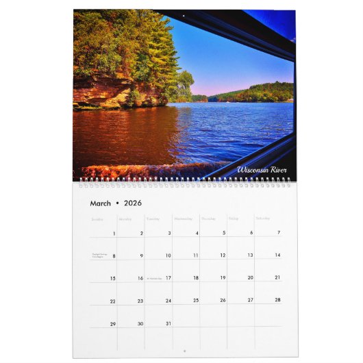 Wisconsin-Ansichten Kalender (Mär 2026)