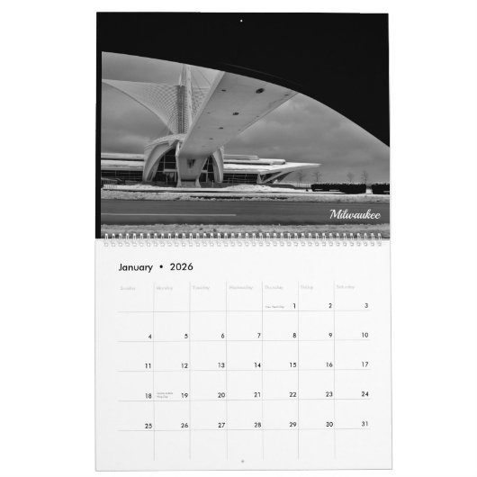 Wisconsin-Ansichten Kalender (Jan 2026)