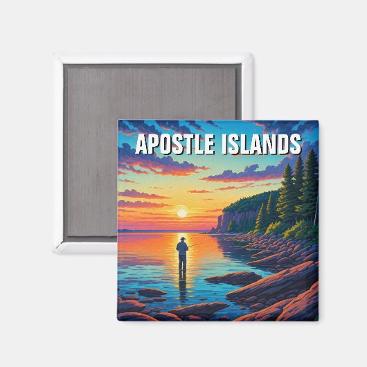 Wisconsin Apostel Islands Sunset Magnet (Vorderseite/Rückseite)