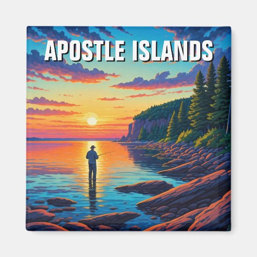 Wisconsin Apostel Islands Sunset Magnet (Vorne)