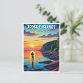 Wisconsin Apostel Islands Sunset Postkarte (Stehend Vorderseite)