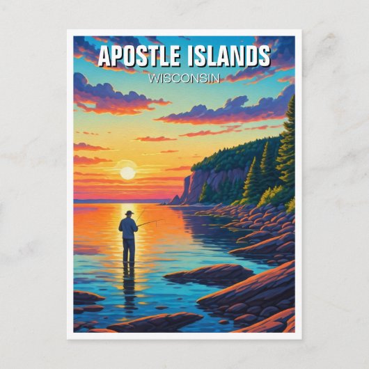 Wisconsin Apostel Islands Sunset Postkarte (Vorderseite)