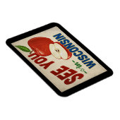Wisconsin Apple - Vintage Travel Magnet (Rechte Seite)