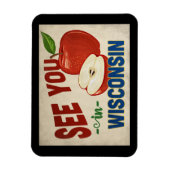 Wisconsin Apple - Vintage Travel Magnet (Vertikal)
