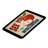 Wisconsin Apple - Vintage Travel Magnet (Linke Seite)