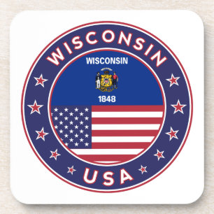 Wisconsin-Aufkleber, Handy-Gehäuse, Totbeutel Getränkeuntersetzer