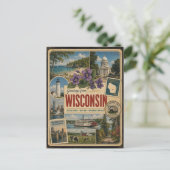 Wisconsin Authentische Vintage-Postkarte Postkarte (Stehend Vorderseite)