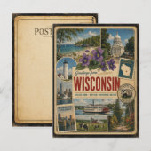 Wisconsin Authentische Vintage-Postkarte Postkarte (Vorne/Hinten)