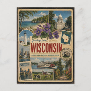 Wisconsin Authentische Vintage-Postkarte Postkarte