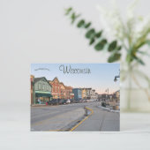 Wisconsin Avenue Village Pewaukee Wisconsin Postkarte (Stehend Vorderseite)